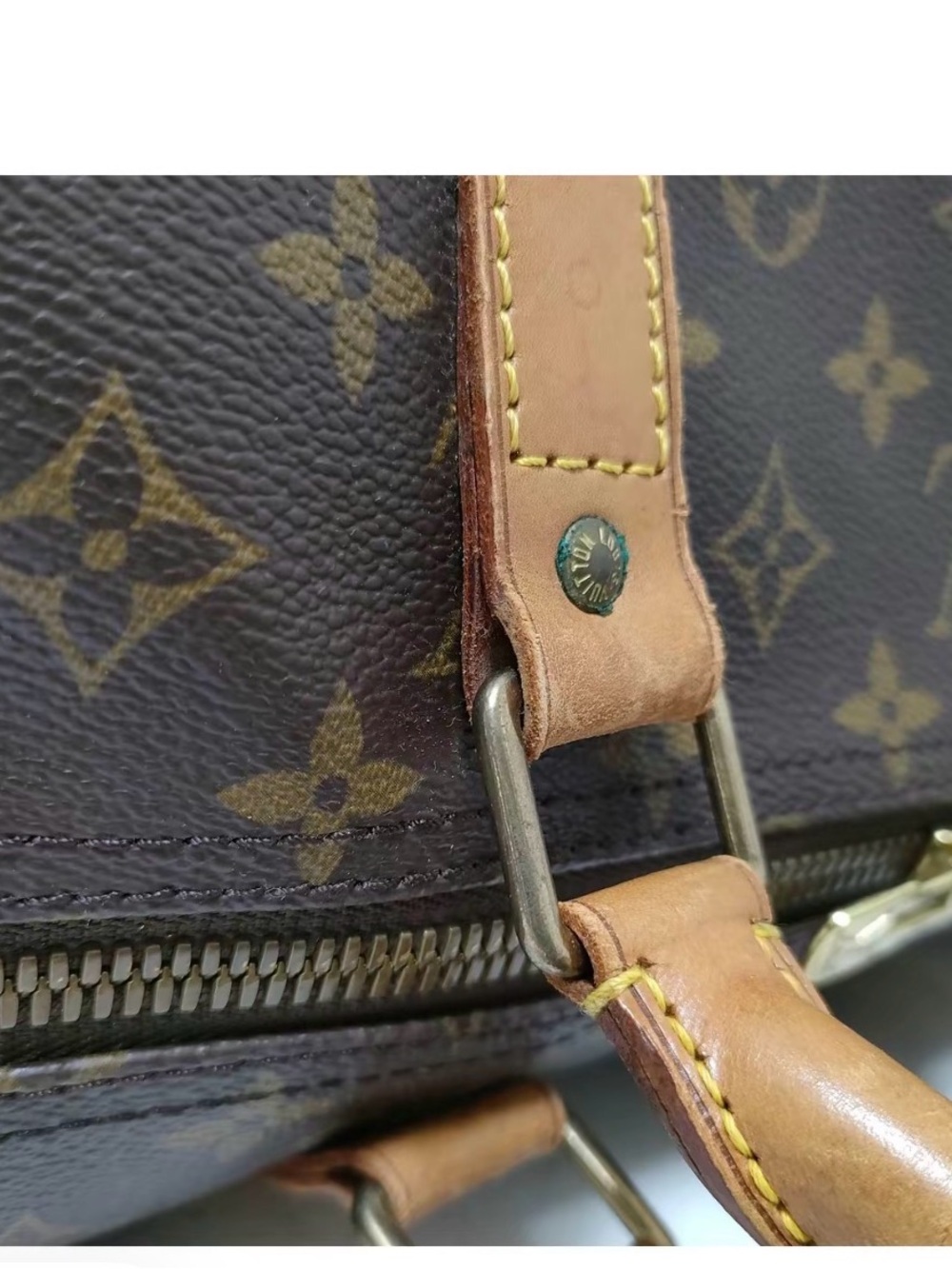 Louis Vuitton Monogram Duffel Bag in Brown and Tan Leather - Picture 3 of 6